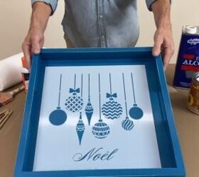 How to Make a Cute DIY Christmas Tray With a Stencil Design