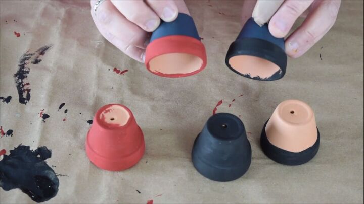 Painted terracotta pots
