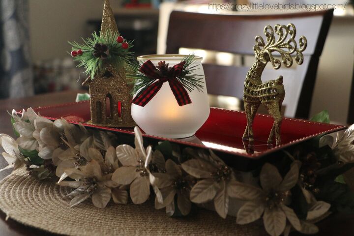 easy dollar tree christmas floral tray centerpiece