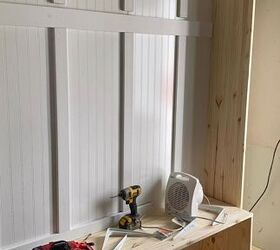 mudroom makeover, Building the bench