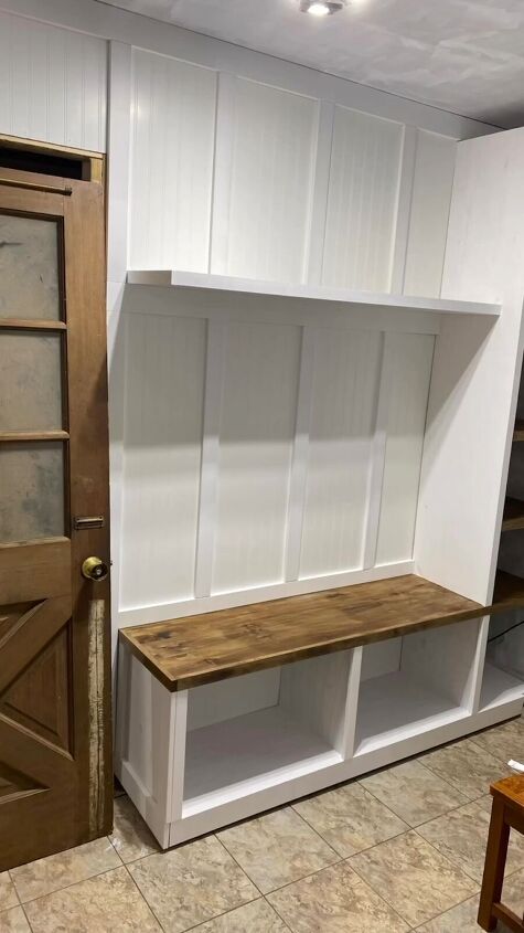 mudroom makeover, Building the shelving unit