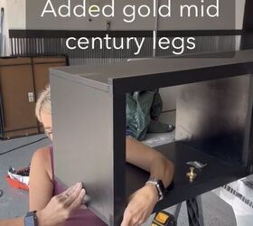 diy cabinet, Attaching the gold legs