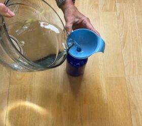 Decant cleaning mixture into a spray bottle