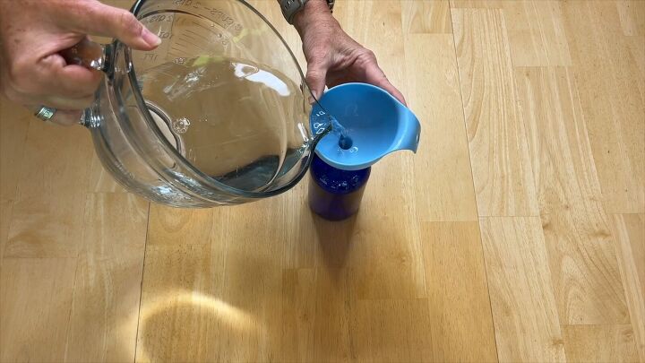 Decant cleaning mixture into a spray bottle