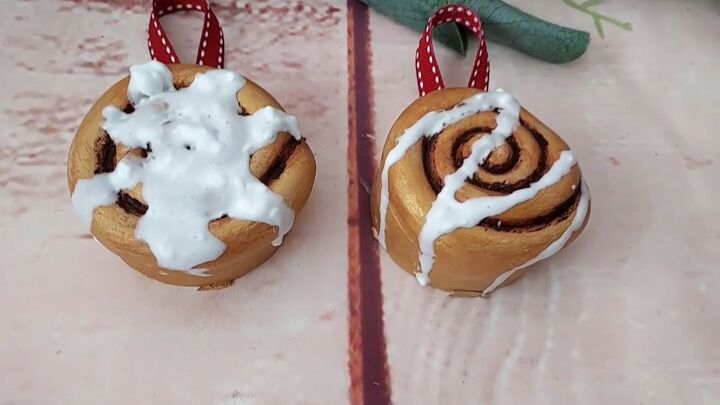 diy fake bakes cinnamon roll ornaments