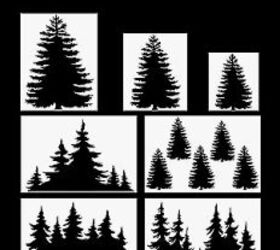 Christmas Trees stencil