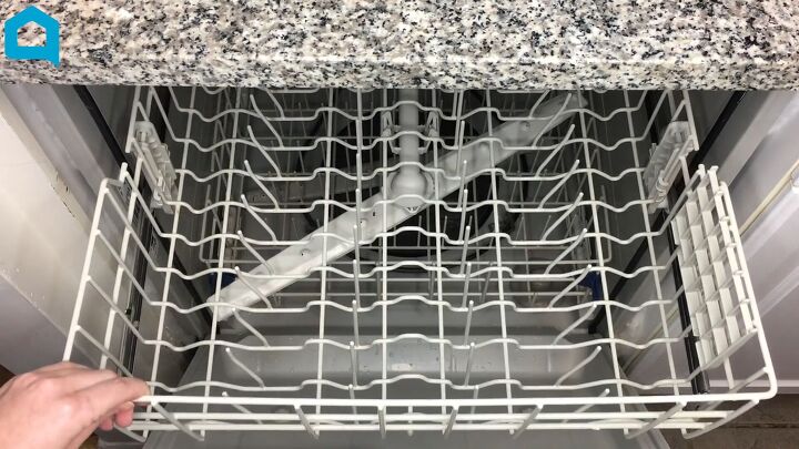 how to clean a dishwasher, Top rack of a dishwasher