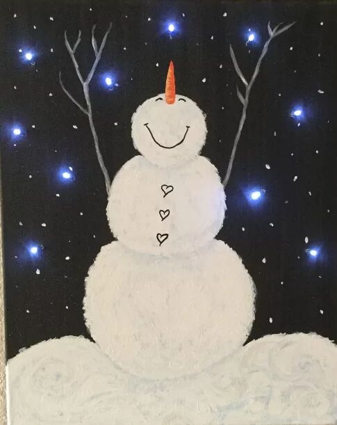 Light-up snowman canvas
