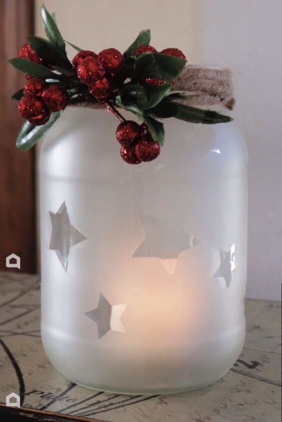 Christmas lantern in a jar