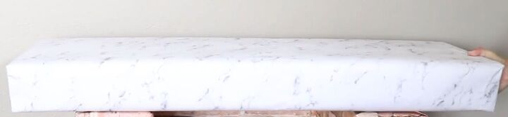 Faux marble cardboard mantel