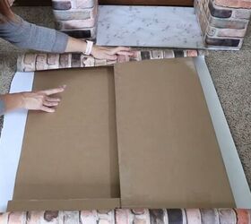Wrap a square piece of cardboard with brick paper