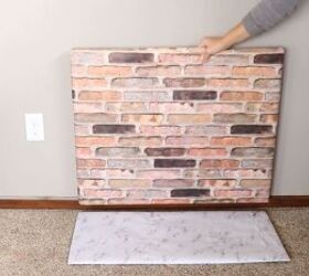 Assemble the DIY fake fireplace from cardboard