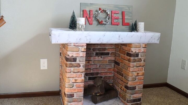 Fireplace out of cardboard boxes