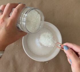 White glitter and Epsom salt snow mix