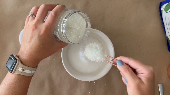 White glitter and Epsom salt snow mix