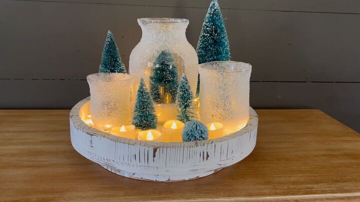 Christmas luminaries made from epsom salt snow