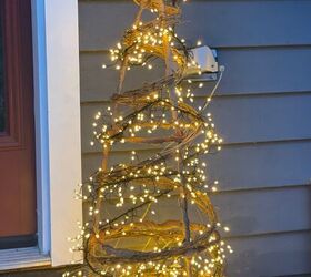 como hacer un arbol de parra de imitacion para navidad, EL RBOL FUERA