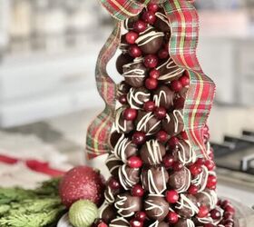 como hacer un arbol de parra de imitacion para navidad, expositor de trufas navide as