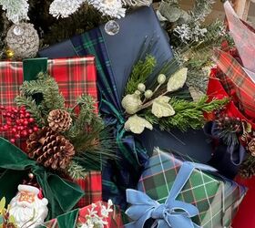 como hacer un arbol de parra de imitacion para navidad, bonitos paquetes para envolver regalos
