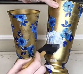 decoupage a vase, Sealing the designs with Mod Podge