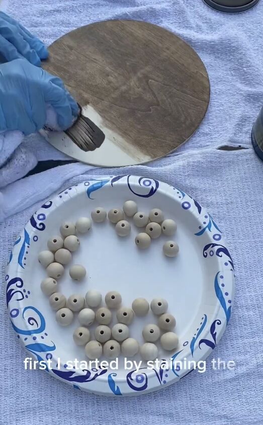 diy wood tray, Wood beads