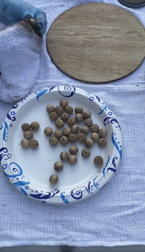 diy wood tray, Stained wood beads