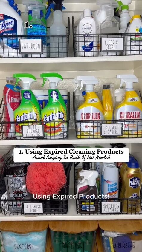 cleaning mistakes, Check expiration dates on cleaning products