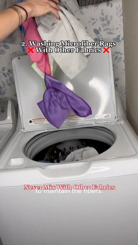 cleaning mistakes, Throwing microfiber cloths in the washing machine