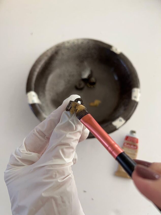 how to make matte ornaments, Applying gold leaf Rub n Buff