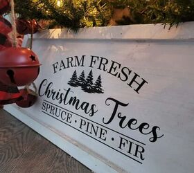 cmo decorar un rbol de navidad, Cuello de rbol de madera Farm Fresh Christmas Tree