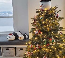 cmo decorar un rbol de navidad, rbol de Navidad con cabeza de mu eco de nieve