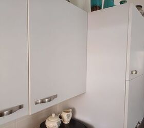 Clean cabinets with dawn tide and a squeegee