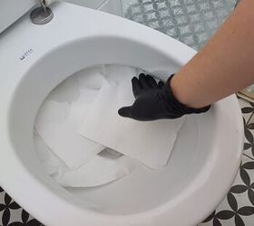 Add paper towel inside the toilet bowl