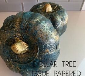 decoracin de otoo calabazas dollar tree con papel de seda