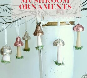 diy setas de madera pintadas para navidad, Adorno de setas de madera DIY