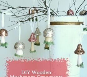 diy setas de madera pintadas para navidad, Adornos de setas de madera DIY