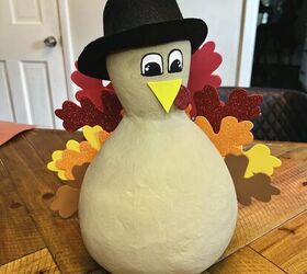 super lindo y fcil diy pavo de calabaza de papel mach accin de gracias