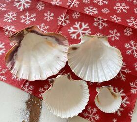 plato de baratijas de conchas para decoupage navideo idea perfecta para regalar en, Plato decorativo de conchas en decoupage La idea perfecta para regalar en Navidad