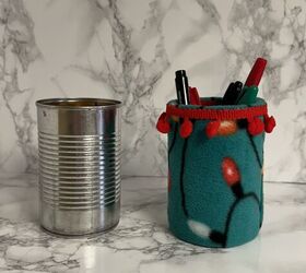 portalatas con luces de navidad diy upcycle a can