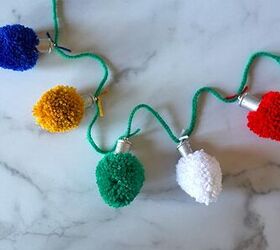 diy pom pom guirnalda de luces de navidad tutorial