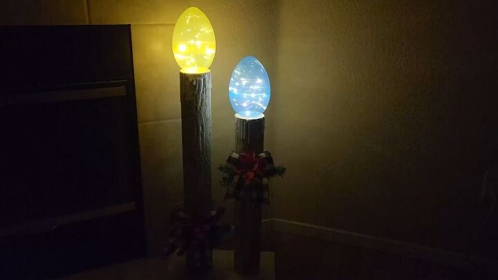 diy christmas lamp post, Glowing oversized candlesticks