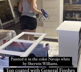 Painting the door in Navajo White by Sherwin Williams