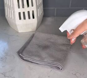 how to clean stainless steel appliances, Dampening the microfiber cloth