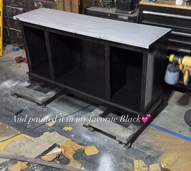 furniture makeover, Painting the unit black