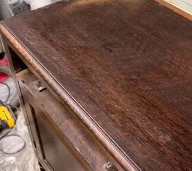 buffet makeover idea, Removing the old finish