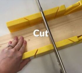 turn a plastic crate into the best accessory for your backyard, Cutting the wood pieces with a saw