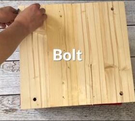 turn a plastic crate into the best accessory for your backyard, Screwing the bolts into the crate