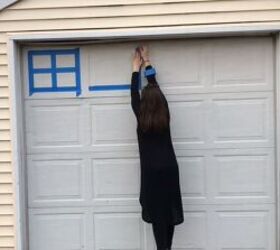 make your garage door look like it costs thousands with paint, Applying painter s tape in a grid shape