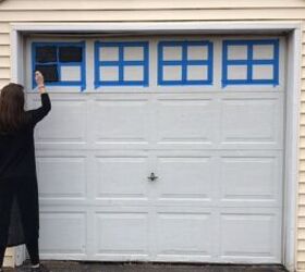 make your garage door look like it costs thousands with paint, Painting the inside of the grid black