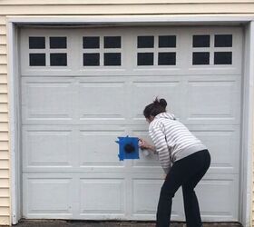 make your garage door look like it costs thousands with paint, Painting the garage door handle black